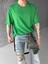 Oversize Basic T-Shirt Yeşil 3