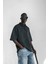 Erkek Oversize Polo Yaka Yıkamalı T-Shirt Siyah 2