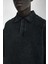 Erkek Oversize Polo Yaka Yıkamalı T-Shirt Siyah 3