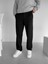 Erkek Baggy Fit Beli Lastikli Rahat Pantolon Siyah 2