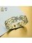316 L Gold Zirkon Detay Yıldız Tasarım Kalın Çelik Kelepçe Bileklik - HMÇB-0023 3