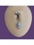Deliksiz Yaprak Sallantılı Sıkıştırma Klipsli Göbek Piercingi Belly Piercing 1