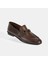 Erkek Kahve Slip-On Deri Loafer 5