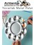 Yuvarlak Metal Palet 3 Adet Metal Boya Paleti 10 Hazneli 17 cm Paslanmaz Resim Boyama Paleti Fırça 3