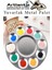 Yuvarlak Metal Palet 3 Adet Metal Boya Paleti 10 Hazneli 17 cm Paslanmaz Resim Boyama Paleti Fırça 5