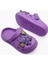 Çocuk Cross Terlik Bahçe Terliği Plaj Sahil Banyo Terliği 30-31-32-33-34-35 Numara Mor Renk 4