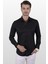 Siyah Saten Slimfit Erkek Gömlek 5