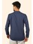 indigo Keten Apaj Yaka Oversize Erkek Gömlek 7