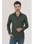 Koyu Yeşil Düz Slimfit Oduncu Erkek Gömlek 5