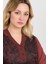 Kadın Desenli Süs Düğmeli Uzun Kollu Anne Bluz 2339 Bordo 3