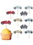 Yarış Arabaları Temalı Kürdan Figürlü Pasta Süsü Cupcake Kürdanı 10'lu 2