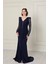Lacivert Belden Drapeli Abiye 5225 1