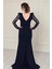 Lacivert Belden Drapeli Abiye 5225 3