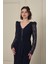 Lacivert Belden Drapeli Abiye 5225 5