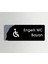Engelli Wc Bayan - Ofis Departman Kapı Isimliği, Yönlendirme Levhası 26X10CM - Siyah&füme 1