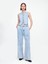 Kadın Mavi Ultrasoft Crop Denim Yelek 4