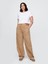 Kadın Kahverengi Mid Rise Easy Utility Barrel Pantolon 4