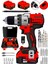 Powertools Usa Brushless 58 V 5AH Çelik Darbeli Şarjlı Matkap Vidalama-Kırmızı Dflng Series 1