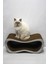 Karton Kedi Tırmalama Kanepesi - Large - Gri Ahşap Desen - (59X26X24 Cm) 1