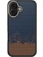 Apple iPhone 16 Plus Kılıf M-Safe Şarj Özellikli Karbon Fiber Görünümlü Lmn Antina Kapak - Mavi 1