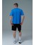 Pure Comfort - Mavi Rahat Kesim %100 Pamuklu Basic Erkek Tişörtü 5