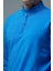 Daily Core - Mavi Yarım Fermuarlı Pamuklu Erkek Oversize Sweatshirt 2