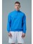 Daily Core - Mavi Yarım Fermuarlı Pamuklu Erkek Oversize Sweatshirt 4