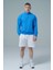 Daily Core - Mavi Yarım Fermuarlı Pamuklu Erkek Oversize Sweatshirt 5
