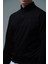 Daily Core - Siyah Yarım Fermuarlı Pamuklu Erkek Oversize Sweatshirt 2