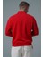 Daily Core - Kırmızı Yarım Fermuarlı Pamuklu Erkek Oversize Sweatshirt 2