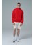 Daily Core - Kırmızı Yarım Fermuarlı Pamuklu Erkek Oversize Sweatshirt 5