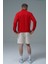 Daily Core - Kırmızı Yarım Fermuarlı Pamuklu Erkek Oversize Sweatshirt 6