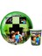 Minecraft Temalı Karton Tabak ve Bardak Seti 8+8 Adet 1