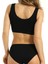 Kadın Bambu Kalın Askılı Çıkarılabilir Pedli Büstiyer Nefes Alan Yumuşak Dokulu Slim Fit Siyah 2