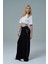 Soft Touch Premium Slit Palazzo Pants - Siyah Yüksek Bel Modal Kumaşlı Yırtmaçlı Kadın Palazzo Bol Paça Eşofman Altı 1