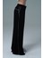 Soft Touch Premium Slit Palazzo Pants - Siyah Yüksek Bel Modal Kumaşlı Yırtmaçlı Kadın Palazzo Bol Paça Eşofman Altı 4