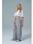 Soft Touch Premium Slit Palazzo Pants - Gri Yüksek Bel Modal Kumaşlı Yırtmaçlı Kadın Palazzo Bol Paça Eşofman Altı 1