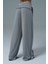 Soft Touch Premium Slit Palazzo Pants - Gri Yüksek Bel Modal Kumaşlı Yırtmaçlı Kadın Palazzo Bol Paça Eşofman Altı 4
