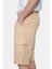 Blewın Camel Kargo Cepli Gabardin Nakışlı Standard Fit Erkek Şort 3
