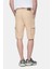 Blewın Camel Kargo Cepli Gabardin Nakışlı Standard Fit Erkek Şort 4