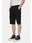 Blewın Siyah Kargo Cepli Gabardin Nakışlı Standard Fit Erkek Şort 2