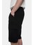 Blewın Siyah Kargo Cepli Gabardin Nakışlı Standard Fit Erkek Şort 3