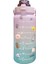 Menashop 2 Litre Pipetli Su Şişesi, Zaman Işaretleri ve Çıkartmalı Motive Edici Su Şişesi, Tatlı Su Şişesi, Sızdırmaz Spor Şişesi, Kadınlar Için, Fitness, Kamp, Sporlar Için 1