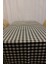 Menashop Beyaz Renk Kare Desenli Full Akrilik Dertsiz Dokuma Masa Örtüsü 150X220 cm 1