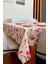 Menashop & Laurel Baskılı Yıkanabilir Masa Örtüsü Mutfak Bahçe Piknik Masa Örtüsü Pembe Ağırlıklı Çiçek Desenli (140X200) 3