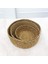 Menashop 3'lü Rustik El Yapımı Doğal Yuvarlak Hasır Düzenleyici Seti | 3'lü Hasır Yuvarlak Organizer Seti - Dekoratif, Çok Amaçlı ve Dayanıklı Rattan Sepetler (30X12CM - 25X10CM - 20X8CM) 3