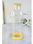 Menashop 1000 ml Bambu Kapaklı Borosilikat Cam Kare Yağlık 1