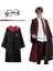 Harry Potter Gryffindor Kapişonlu Çocuk Kostüm + Asa + Gözlük Seti 7-8 Yaş 1