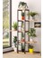 Metal Dekoratif 5 Raflı Metal Çiçeklik Saksı Standı Saksılık Atlantikçam Retro Kahverengi 110 cm Mo 1