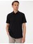 Erkek Siyah Basic Regular Fit Kısa Kollu Cepli Gömlek 50307003-VR046 3